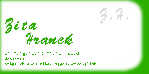 zita hranek business card
